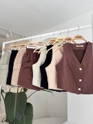 Mini Yelekli Şortlu Keten Takım 10176-08 resmi
